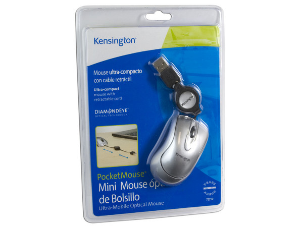 Mini Mouse Kensington óptico, retráctil, USB.