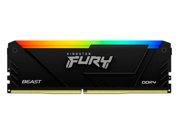 Memoria DIMM Kingston Fury Beast RGB, DDR4 PC4-25600 (3200MHz), CL16, 16GB. (Caja abierta)