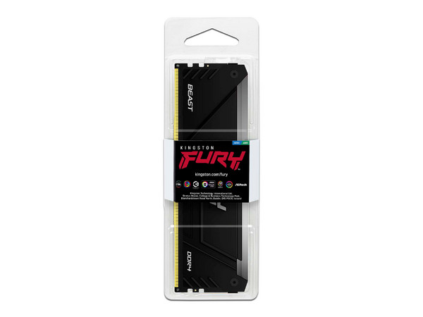 Memoria DIMM Kingston Fury Beast RGB, DDR4 PC4-25600 (3200MHz), CL16, 16GB. (Caja abierta)