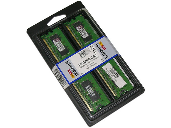 Memoria Kingston ValueRAM 512MB (2 x 256MB) DDR2 SDRAM (533Mhz - PC2-4200) Dual Channel, Kit con dos piezas de 256MB.