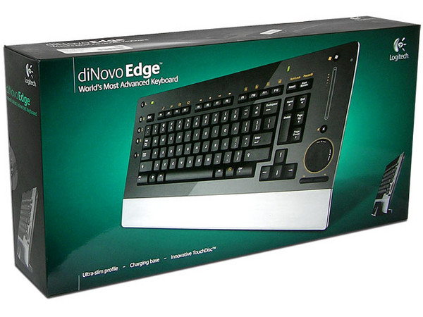 Teclado Logitech diNovo Edge Inalámbrico Bluetooth 2.0, Recargable y Ultraplano. (versión en inglés)