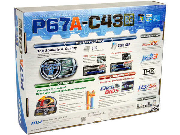 T. Madre MSI P67A-C43 (B3), ChipSet Intel P67 Ex.,
Soporta: Core i7/i5/i3 de Socket 1155,
Integrado: Audio HD, Red,
USB 3.0 y SATA 3.0,
Memoria: 1600(O.C.)/1333/1066MHz, 32GB Max,
ATX, Ptos: 1xPCIEx16, 3xPCIEx1