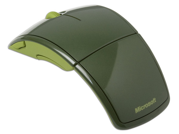 Mouse Microsoft Arc láser Inalámbrico USB, diseño cómodo y plegable. Color Verde