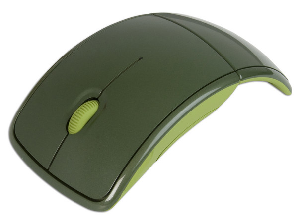 Mouse Microsoft Arc láser Inalámbrico USB, diseño cómodo y plegable. Color Verde