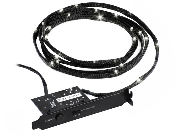 NZXT Sleeved Led Kit cable de 2m con 24 leds blancos con interruptor on/off y regulador de brillo