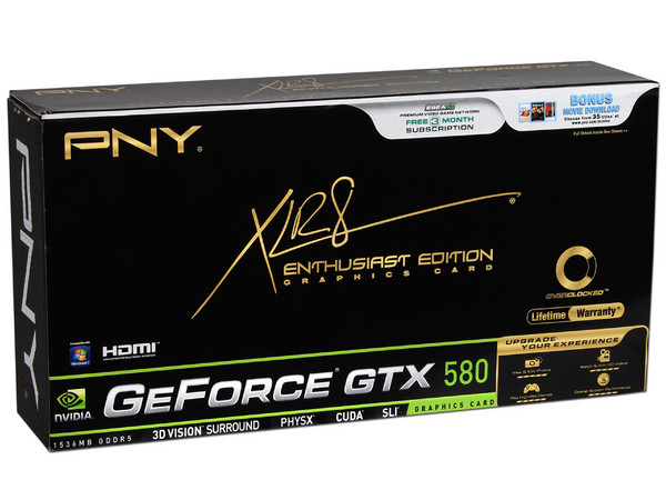 Tarjeta de Video PNY NVIDIA  GeForce GTX 580 OverClocked, 1536MB GDDR5, MiniHDMI, Dual DVI, Puerto PCI Express 2.0 