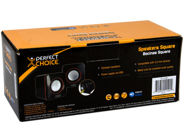 Bocinas Portátiles Perfect Choice  Square, USB