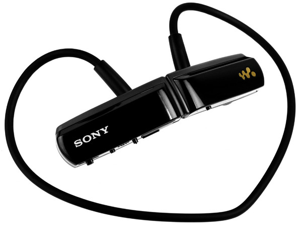 Reproductor de mp3 Sony WALKMAN NWZ-W252 de 2GB, en forma de audífonos, sin cables y resistente al agua.