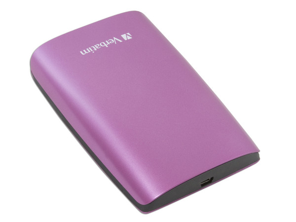 Disco Duro Portátil Verbatim de 320 GB, USB 2.0. Color Rosa