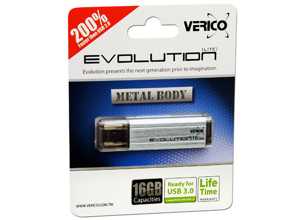 Unidad Flash USB 3.0 Verico Evolution lite de 16GB. Color Gris 