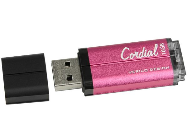 Unidad Flash USB 2.0 Verico Cordial de 16GB. Color Rosa