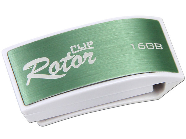 Unidad Flash USB 2.0 Verico Clip Rotor de 16GB. Color Verde