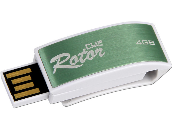 Unidad Flash USB 2.0 Verico Clip Rotor de 4GB. Color Verde
