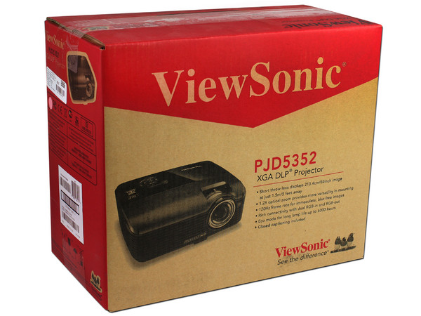 Proyector Viewsonic PJD5352, Resolución de 1024 x 768, 2600 lúmenes. 120Hz y 3D ready