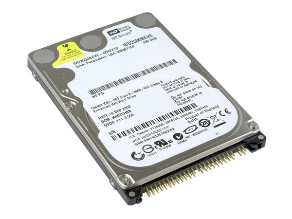Disco Duro para Laptop Western Digital de 250GB, 5400 RPM, IDE