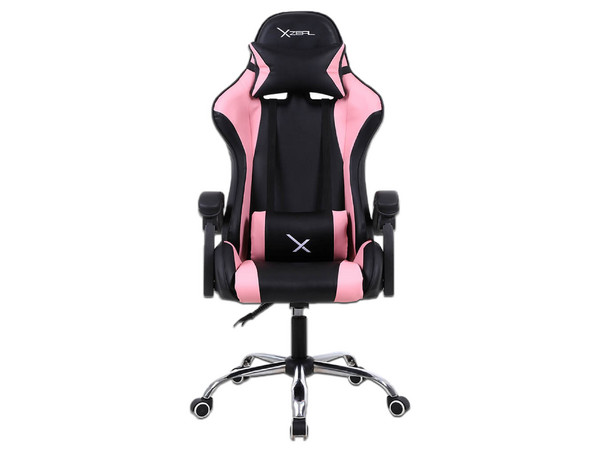 Silla Gamer Stylos Xzeal XZ05, Color Rosa. Caja abierta, producto con desgaste y uso visible.