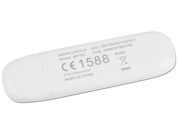 Banda Ancha Móvil 3G ZTE MF180, USB.Color Blanco con Azul