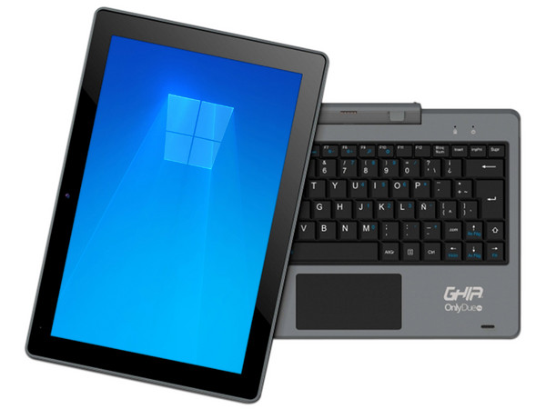 Laptop GHIA ONLY DUE PRO 2N1D10CRP:
Procesador Intel Celeron N3350 (hasta 2.4GHz),
Memoria de 4GB LPDDR4,
Almacenamiento de 64GB,
Pantalla de 10.1
