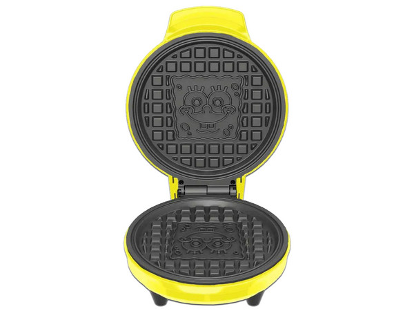Waflera Bob Esponja BOBE4 de 760W, Acero Inoxidable. Color Amarillo.