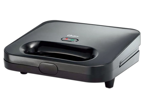 Sandwichera Oster CKSTSM2885, 2 Rebanadas, Termostato Automático, Color Negro.