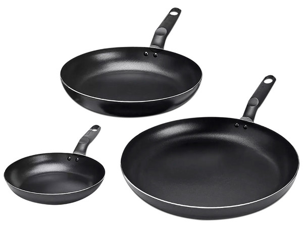 Juego de Sartenes T-Fal Inicia, 3 piezas, Aluminio. Color Negro.