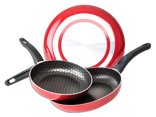 Juego de Sartenes Cinsa Habana, 3 piezas, Aluminio. Color Rojo.