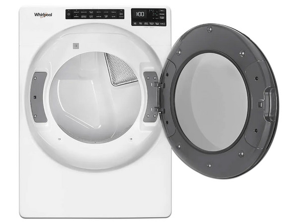 Secadora Whirlpool, Gas natural, Carga frontal 23 kg, AutoDry, color blanco.
