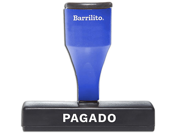 Sello Barrilito, Leyenda Pagado, Practi, 18 x 72 mm, Blister.