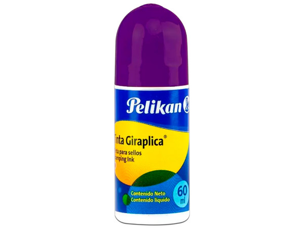 Tinta para sellos Pelikan con sistema roll-on, color Violeta, 60ml.