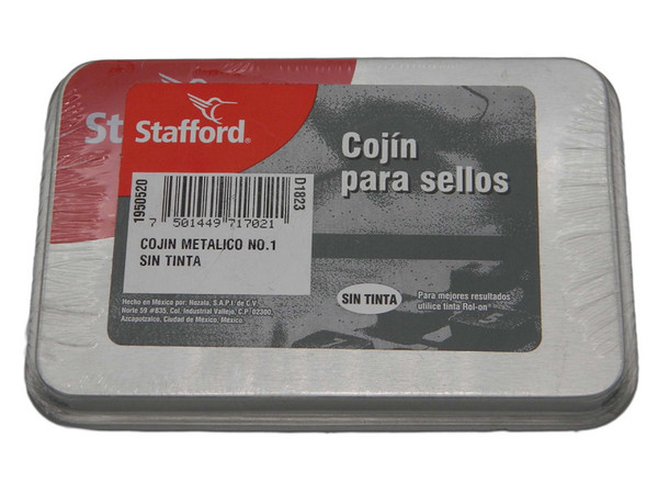Cojín para Sellos Stafford #1: Metálico, 11x7 cm.