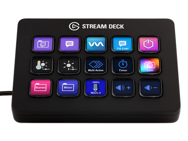 Controlador de Streaming Elgato Stream Deck MK.2, 15 teclas LCD, USB-C, compatible con Windows y MacOS.