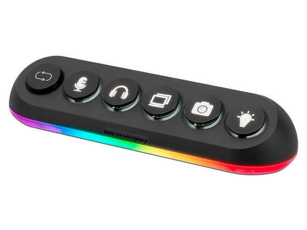 Usb HUB Streamplify Deck 5, con 4 x USB 3.0, 1 x USB 2.0, iluminación RGB, 12V. Color Negro.
