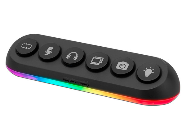 Usb HUB Streamplify Deck 5, con 4 x USB 3.0, 1 x USB 2.0, iluminación RGB, 12V. Color Negro.
