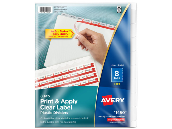 Separador Avery Translúcido con 8 Pestañas, Formato Carta.