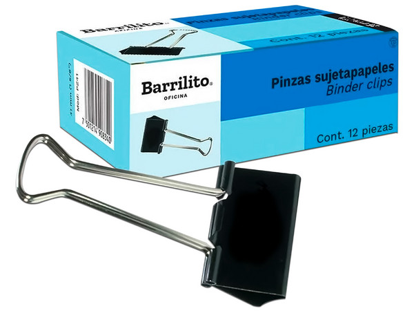 Pinza Sujeta Documentos Barrilito de 19mm (3/4