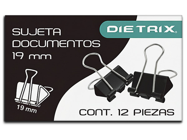 Sujeta Documentos Chico Dietrix Blister con 12 Piezas.