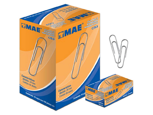 Clip MAE Estándar Numero 3, Contiene 100 Piezas.