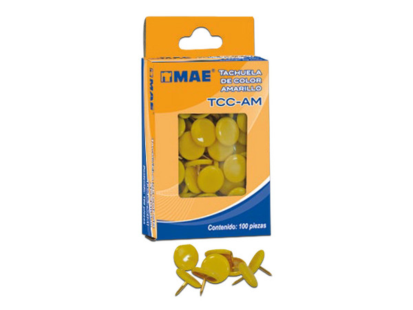 Tachuela Mae TCC-AM Color Amarilla Para Uso General.