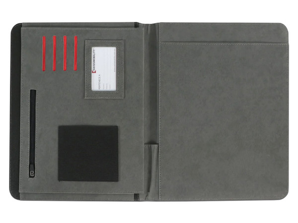 Portadocumentos Bifolio Ejecutivo SWISSMOBILITY NAIR, Con 2 compartimientos, Color Negro.