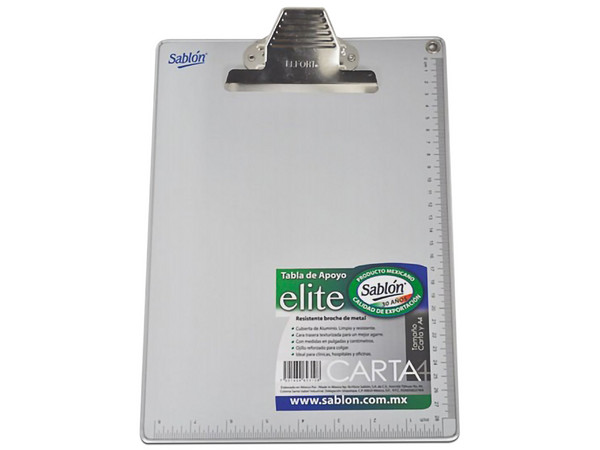Tabla de Apoyo Sablón Elite 2310AL, Aluminio, Tamaño Carta.