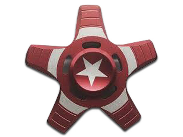 Fidget Spinner Brobotix. Color Rojo, diseño Escudo Capitán América.