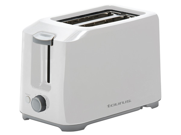 Tostadora Taurus Sagitario, 2 Rebanadas, 750W, color blanco.