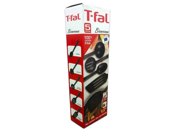 Juego de Cocina, T-Fal, Bienvenue, 5 Piezas, Color Negro.