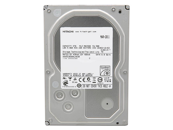Disco Duro Hitachi Deskstar 3TB, Caché 32MB, 7200 RPM, SATA III (6.0 Gb/s), New Pull.