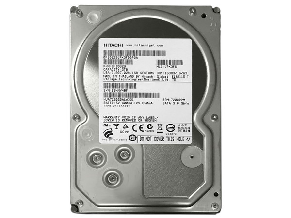 Disco Duro Hitachi de 2TB, 32MB Caché, 7200RPM, SATA II (3.0Gb/s) New Pull.