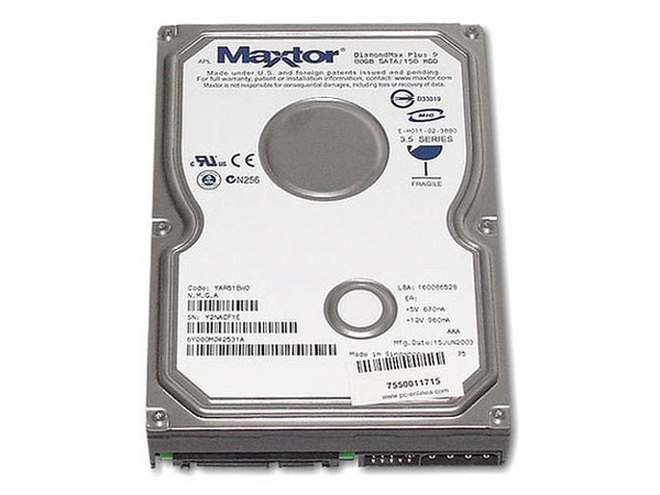 Disco Duro Maxtor de 80GB -S.A.T.A.- 7200RPM, 8Mb en Caché