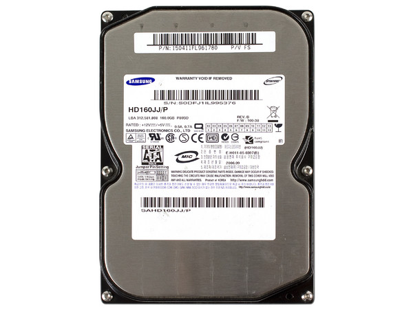 Disco Duro Samsung de 160 GB, Caché 8MB, 7200 RPM, SATA II (3.0 Gb/s).