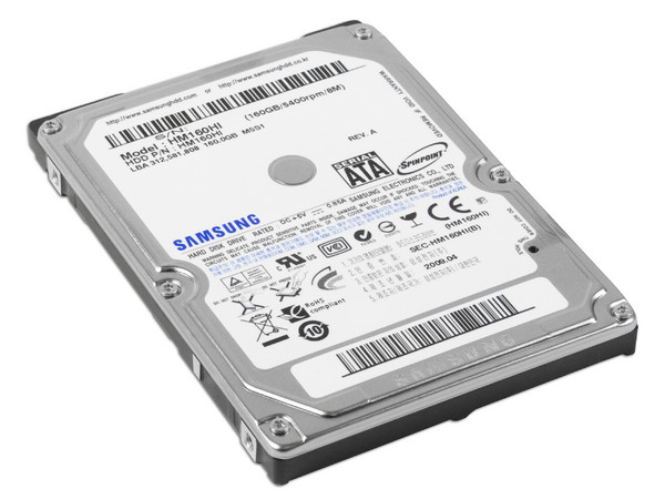 Disco Duro para Laptop Samsung de 160GB, Caché 8MB, 5400 RPM, SATA