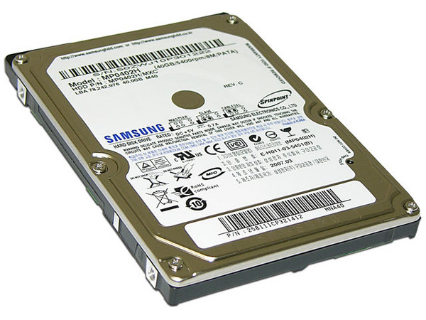 Disco Duro para portátiles Samsung de 40GB, 5400RPM/8M/PATA