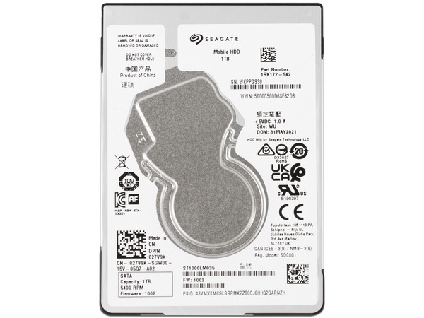 Disco Duro para Laptop Seagate ST1000LM035 1TB, Caché 128MB, 5400 RPM, SATA III (6.0 Gb/s), New Pull.